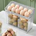 thumbnail image 4 of Clearance! Eggs Container With Handle Eggs Stand For Refrigerator Door With 2 Small Storage Box Kitchen Eggs Organizer For Cabinet Countertop Limited Time Deal Sales & Deals #55, 4 of 6