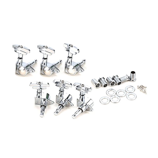 Wweixi 6pcs Guitar Tuner Pegs Set Modified Parts Guitars Accessories Universal Machine Head Tuning Peg Instrument Fitting Silver