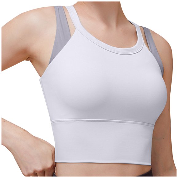 Yuyuzo 2 in 1 Sport Bras for Women Wirefree Full Coverage Comfort Bralettes Medium Impact Running Bras