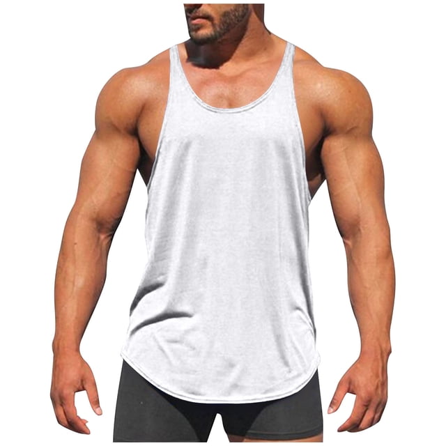 Lmnyox Men's Workout Tank Tops Cotton Sleeveless Stretchy Training Muscle Tee Quick Dry Athletic Shirts