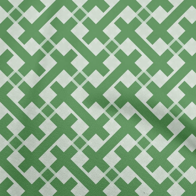 oneOone Velvet Green Fabric Check Fabric For Sewing Printed Craft Fabric By The Yard 58 Inch Wide