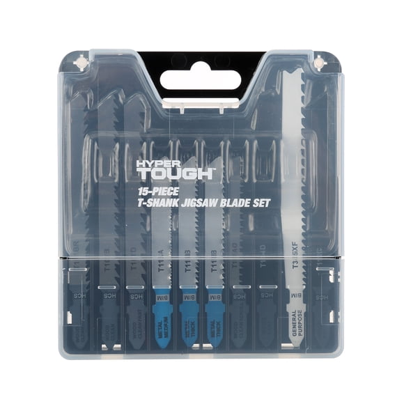 Hyper Tough 15 Piece Jigsaw Blades Set, High Carbon Steel Material, New Condition