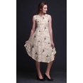 thumbnail image 3 of Bimba Robe Midi Évasée d'Été Décontractée Sans Manches à Imprimé Floral pour Femmes avec Fleurs Roses et Chardonneret Doré - X-Grand, 3 of 6