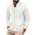 thumbnail image 1 of aohooy Track Jacket for Men Athletic Workout Lightweight Windproof Jacket Casual Spring Fall Windbreaker Bomber Zip Up Golf Coat White,S, 1 of 9