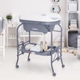 thumbnail image 2 of INFANS Table à Langer pour Bébé avec Baignoire, Station de Commode à Couches Pliable avec Roues de Soutien de Bain Amovibles, Support de Rangement Imperméable pour Matelas, Support d'Organisateur Portable pour Nouveau-Né Nourrisson, 2 of 9