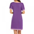 thumbnail image 4 of Pyjama d'Été pour Femmes à Manches Courtes, Col Cœur Pêche, Nuisette Décontractée, Robe de Nuit Ample et Confortable, Pyjama Décontracté, Robe de Maison, 4 of 4