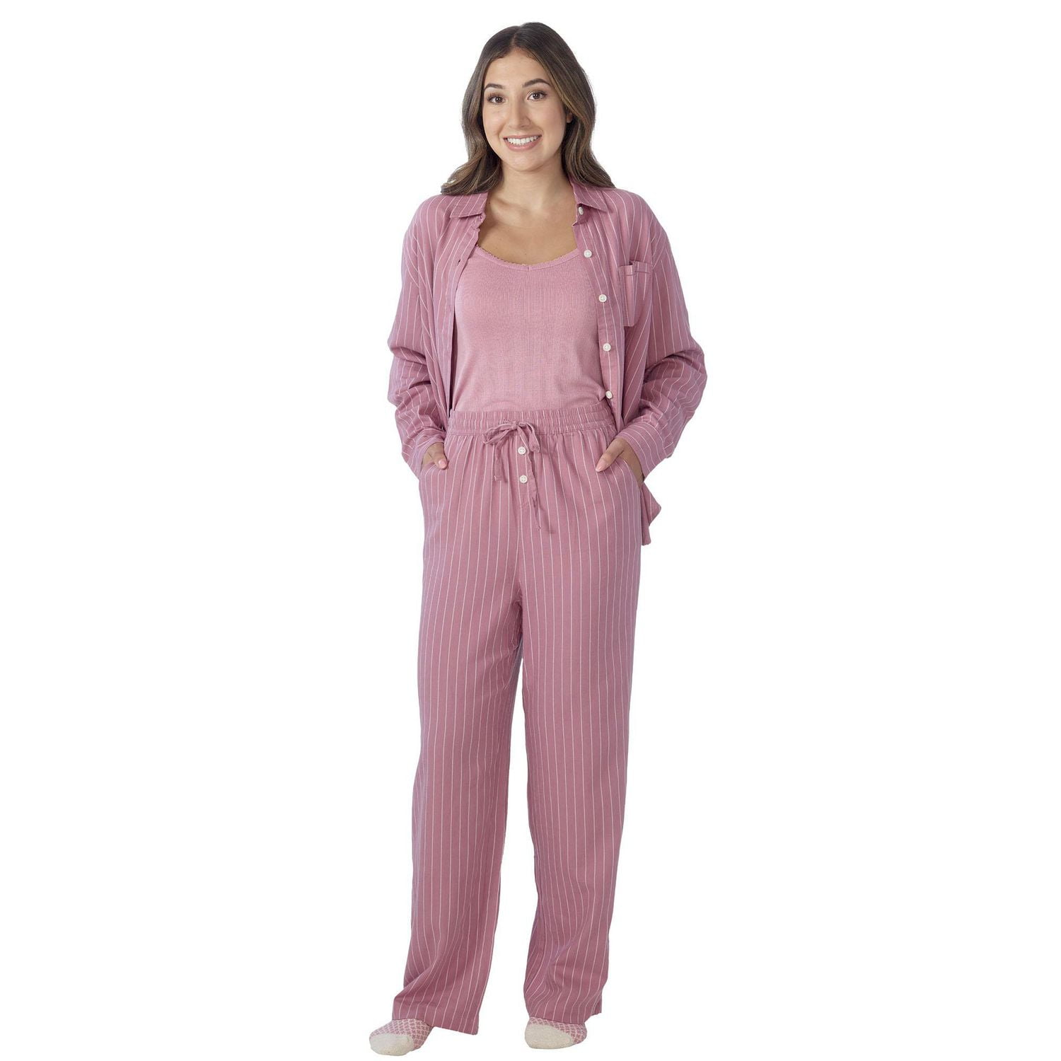 Secret vêtements de nuit pantalon en flanellette à fines rayures