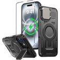 thumbnail image 1 of KOMI for iPhone 16 Pro Max MagSafe Case with Adjustable Metal Camera Lens Cover Stand with 1 Screen Protector,[Mil-Grade Protect] Rugged Heavy Duty Magnetic Case for iPhone 16 Pro Max 6.9" Black, 1 of 5