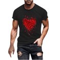 thumbnail image 1 of Yuzhih T-Shirts Assortis de la Saint-Valentin pour Couples, Mignons, Imprimés, Manches Courtes, Hauts Unisexes, Grande Taille, Col Rond, 1 of 4