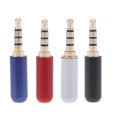 thumbnail image 4 of Esquirla Replacement Gold Plated 4 Pole 3.5mm Male Repair headphone Jack Plug Metal Audio black, 4 of 8