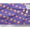 thumbnail image 2 of Soimoi Blue Poly Georgette Fabric Geometric & Flamingo Bird Print Fabric by the Yard 52 Inch Wide, 2 of 3
