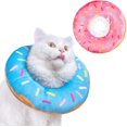 thumbnail image 1 of 2 Pieces Adjustable Donut Cone for Cats, Soft Cat Recovery Collar Wound Healing Protective Cone After Surgery (Blue+Pink) S, 1 of 7