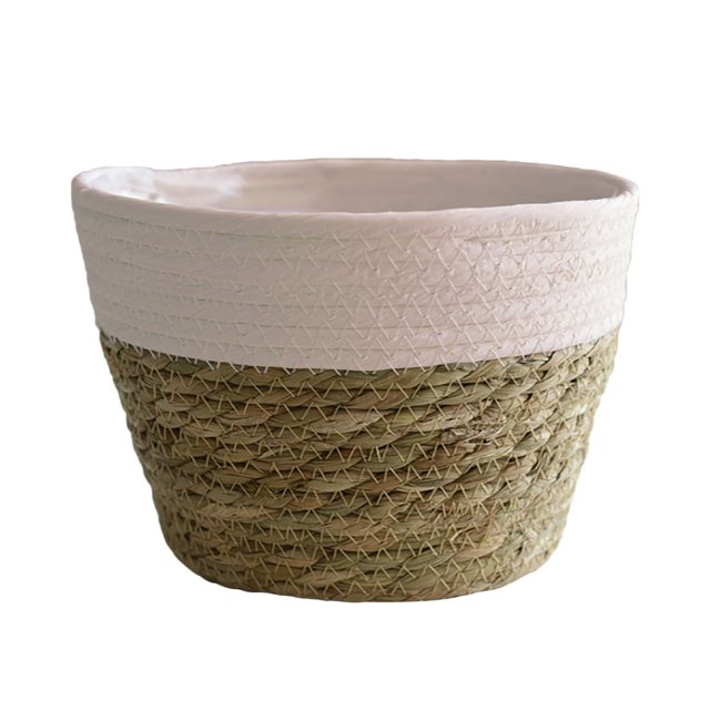 Storage Basket Plant Pot 10 Inch Natural Design Hand-woven Indoor Outdoor Decorate Handmade Flowerpot Containers