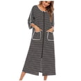 thumbnail image 1 of Chemise de Nuit Chaude d'Hiver pour Femmes, Robe de Nuit d'Automne et d'Hiver à Fermeture Éclair avec Poches, Pyjama Ample, 1 of 9