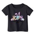 thumbnail image 3 of 4t Fille Tout-Petit Extra Large Enfant Filles Pâques Mignon Graphique Col Rond Manches Courtes T-Shirt Décontracté d'Été, 3 of 4