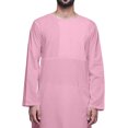 thumbnail image 2 of Atasi Kurta Long Asymétrique Indien pour Homme, Kurta Uni à Col Rond, Tenue de Fête, 2 of 5