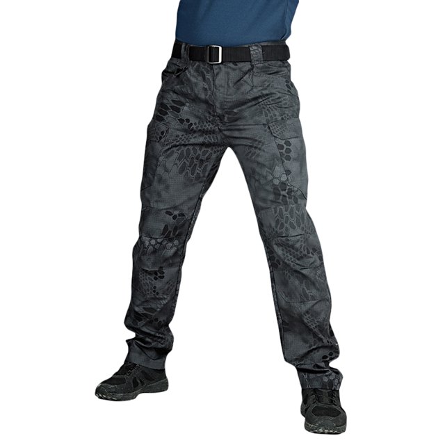 Wangscanis Men Cargo Pants, Zipper Button Closure Solid/Snakeskin Print Casual Pants Trousers with Pockets