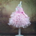thumbnail image 4 of MIASHUI Robe de Demoiselle d'Honneur Robe de Bal de Fête de Mariage Robe de Princesse Formelle avec Perle et Nœud, Rose, 12-18 Mois, 4 of 4