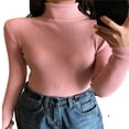 thumbnail image 2 of MesaSe Women Knitted Ribbed Sweater Turtleneck Slim Jumper Warm Pullover, 2 of 7