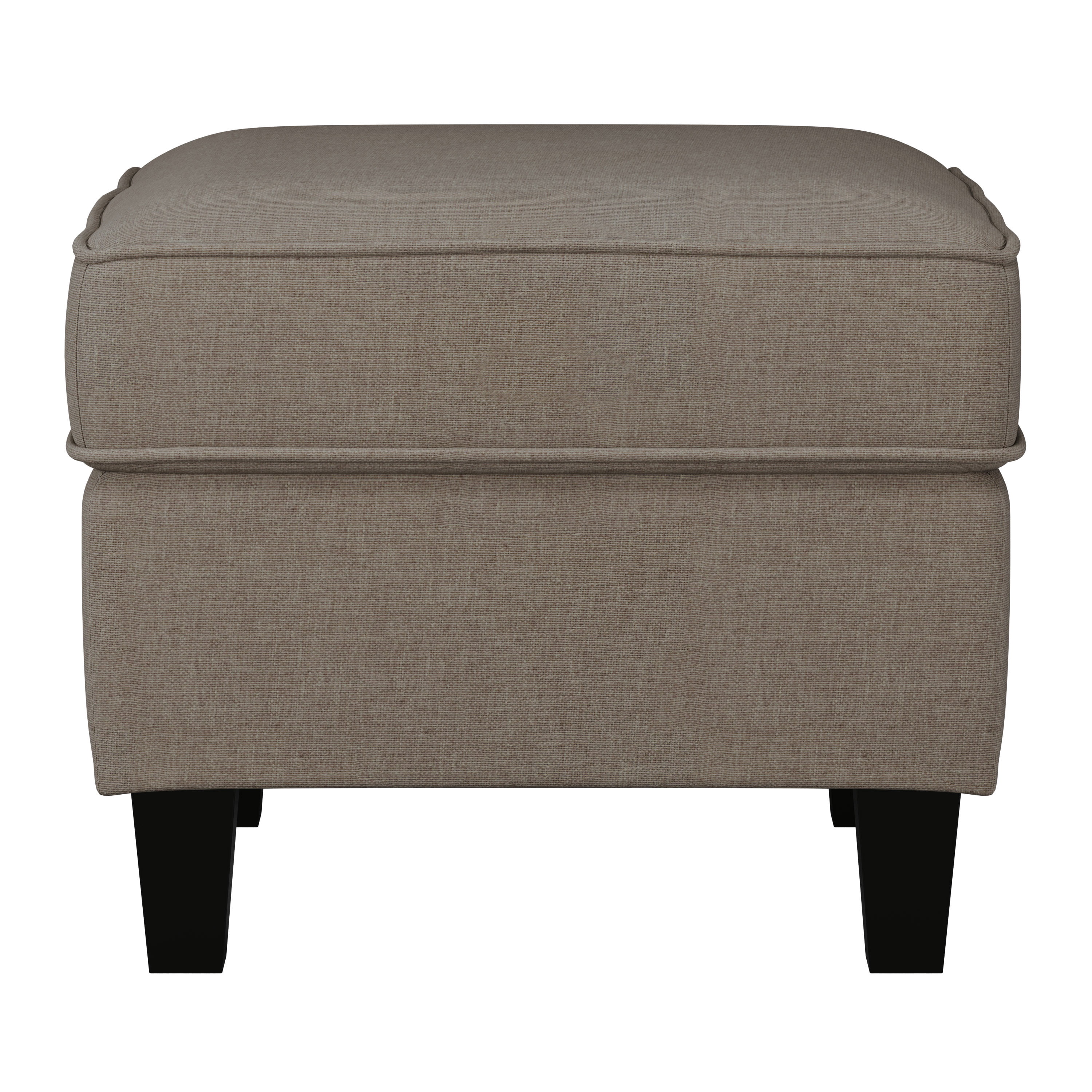 Pouf carré CorLiving Georgia en polyester aspect lin avec pieds en bois, taupe