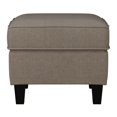 thumbnail image 4 of CorLiving Georgia Linen-Like Polyester Upholstered Square Ottoman with Wood Legs, Taupe, 4 of 5