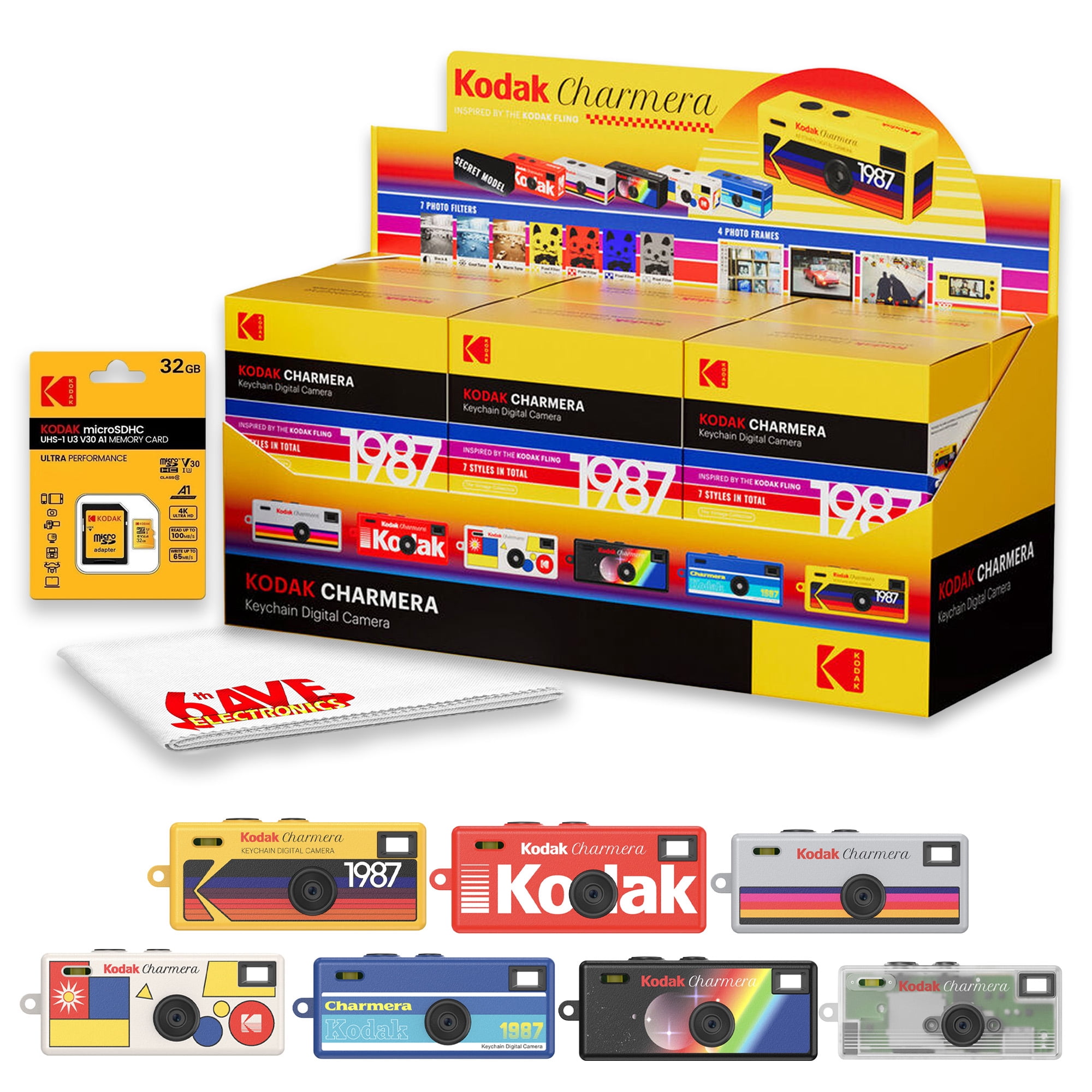 Kodak Charmera Keychain Digital Camera 6-Pack, Blind Box Mini