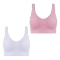 thumbnail image 1 of AherBiu 2pc Plus Size Sports Bras for Women Large Bust High Support Padded Bralettes Seamless Workout Underwear, 1 of 7