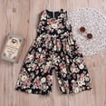 thumbnail image 2 of Mialoley Little Girls Summer Jumpsuit, Floral Round Neck Sleeveless Back Zip Jumpsuit, 2 of 8