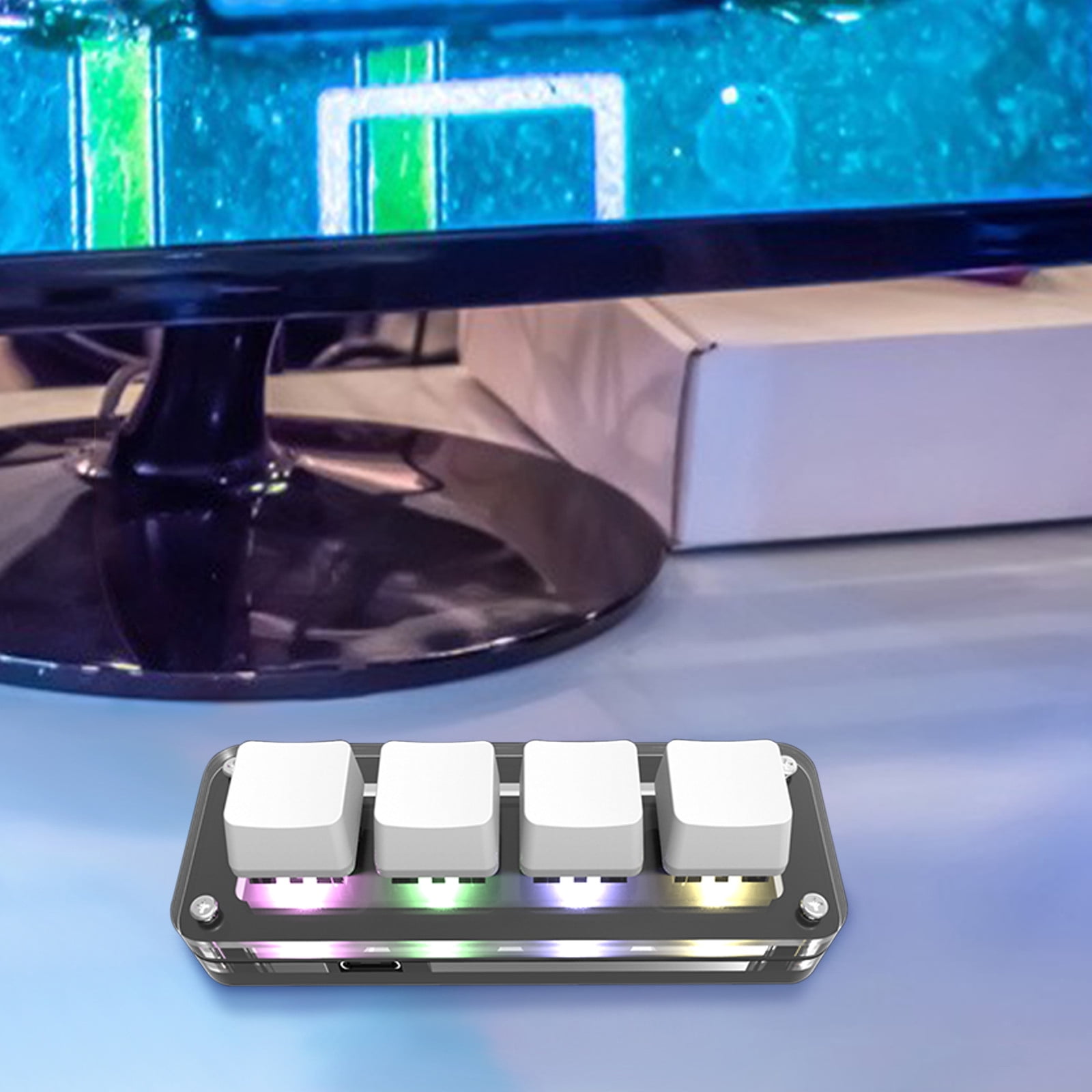 TopLLC Custom Small Keyboard Custom Key4 Small Keyboard Copy Paste Gaming Game Mini Mechanical Keyboard
