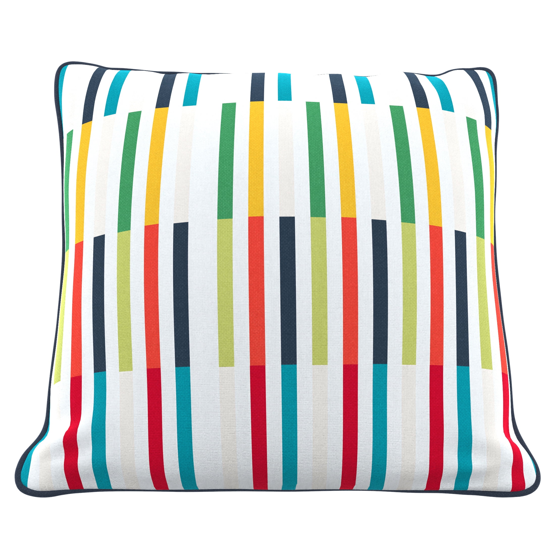 Coussin décoratif extérieur Rayures vives 40,6 cm x 40,6 cm HOMETRENDS, résistant à la décoloration
