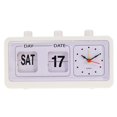 thumbnail image 2 of yuksok Horloge Rétro de Table à Retour Automatique Sans Tic-Tac Horloge Calendrier avec Affichage Jour Date Blanc B Blanc, 2 of 9