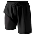 thumbnail image 3 of HXWCHs Pool Party Men's Beachwear Board Shorts with Inner Compression Liner and Pocketed Design for Swim Trunks featuring Inseam Comfort and Quick-Dry Fabric XXL Black, 3 of 4