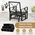 thumbnail image 2 of Gymax Patio Glider Chair Single Outdoor Rocking Chair w/ Seat & Back Cushions Black, 2 of 9