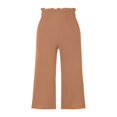 thumbnail image 2 of Women Ruffled Wide-leg Pants  Summer Casual Loose High Waist Solid Color Trousers, 2 of 4