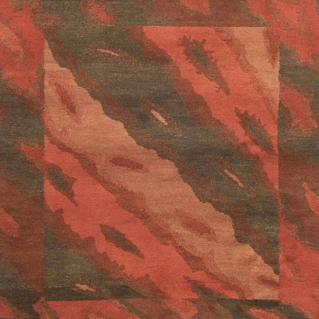 Ahgly Company Tapis d'Intérieur Carrés Abstraits Rouges à Motif Animal, 3 Pieds Carré