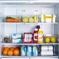 thumbnail image 4 of Stackable Plastic Food Storage Bins - Refrigerator Organizer With Handles For Pantry  Fridge  Freezer  Kitchen  Countertops  Cabinets - Clear Can Organizer, 4 of 6