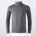 thumbnail image 3 of YONGHS T-Shirt à Col Roulé Thermique de Base Ajusté pour Homme à Manches Longues Chandail Décontracté Gris Foncé TTG, 3 of 7