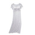 thumbnail image 1 of AherBiu Nuisettes pour Femmes avec Soutien-Gorge Intégré Manches Courtes Col Ras du Cou Pyjamas Vêtements de Nuit Confortables Doux Longue Robe de Nuit, 1 of 5