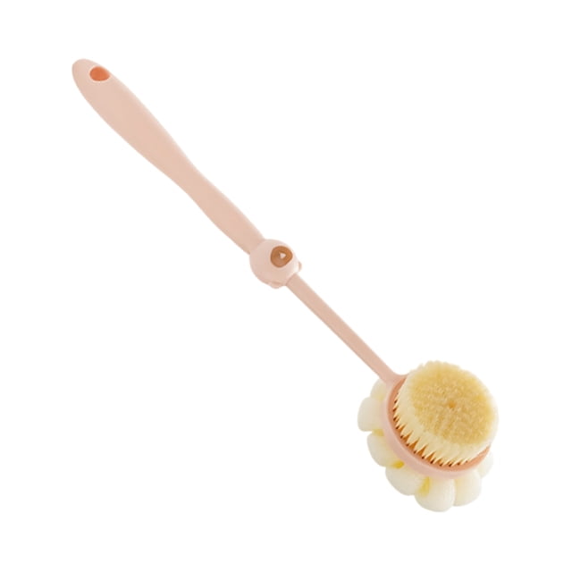 Function Long Handle Back Scrubber and Exfoliating Shower Brush with Detachable Lanyard for Bathing and Skin Care