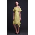 thumbnail image 3 of Bimba Robe Midi à Épaules Dénudées pour Femmes, Tunique de Fête, Manches Volantées, Imprimé Oiseau Jaune - XXX-Large, 3 of 6