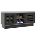 thumbnail image 1 of Costway Banc de Rangement pour Chaussures avec Coussin Organisateur de Rangement pour Chaussures Étagère à Chaussures Entrée Gris, 1 of 10