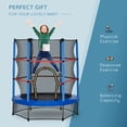 thumbnail image 4 of Outsunny Trampoline pour Enfants avec Enceinte pour 3 à 6 Ans, Bleu, 4 of 9