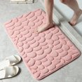 thumbnail image 3 of Abbracc 40x60cm Bathmat Quick Absorbent Machine Washable 3D Effect Coral Velvet Bath Rug Pink, 3 of 7