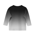 thumbnail image 4 of 2025 T-Shirts Décontractés pour Filles Manches 3/4 Col Rond Tops d'Été T-Shirts Unis Blouses d'Automne Chandail Tops Noir, 4 of 6