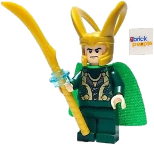 LEGO Superheroes: Loki Minifigure with Scepter and Tesseract and Additional Blue Cape