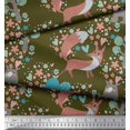 thumbnail image 3 of Soimoi Velvet Fabric Tree,Fox & Bear Kids Printed Fabric 1 Yard 58 Inch Wide, 3 of 3