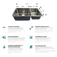 thumbnail image 2 of Stainless Steel undermount Kitchen Sink - 31 inch 60/40 split double bowl - 18 Gauge, 2 of 3