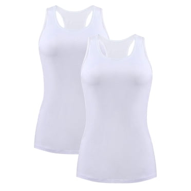 Charmo Camisole en Coton pour Femmes, Bretelles Plus Larges, Débardeurs, Dos Nageur, Camisole avec Soutien-Gorge Intégré, sous-Vêtement, Cami