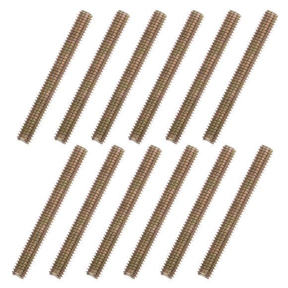 Unique Bargains 12pcs 5/16x3' Carbon Steel Fully Threaded Rod Bar Studs for Furniture Mounting Assembly