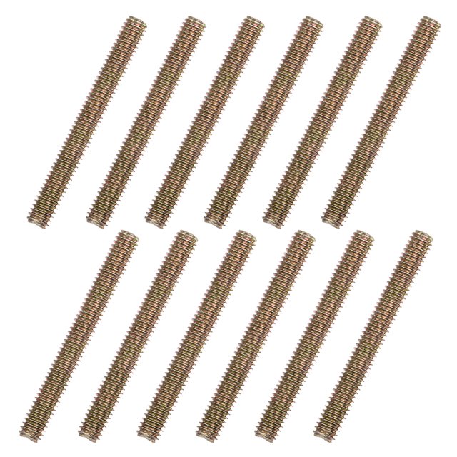 Unique Bargains 12pcs 5/16x3' Carbon Steel Fully Threaded Rod Bar Studs for Furniture Mounting Assembly